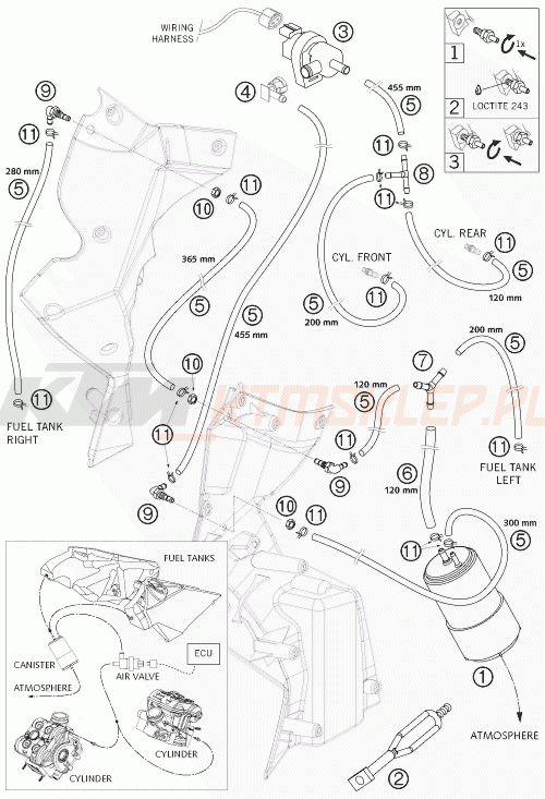 Schemat "EVAPORATIVE CANISTER" do KTM 990 ADVENTURE ABS