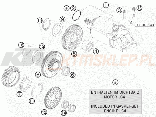 Schemat "rozrusznik" do KTM 690 DUKE R