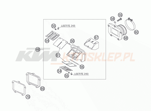 Schemat "REED VALVE CASE" do KTM 200 EXC