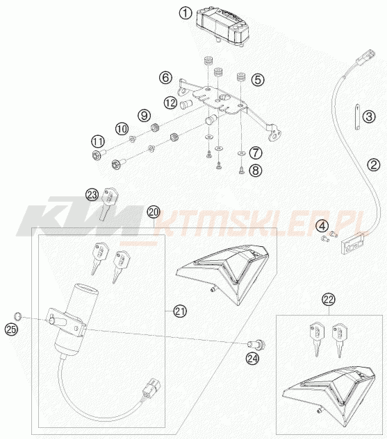 Schemat "system zabezpieczający" do KTM 690 ENDURO R