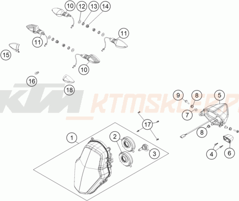 Schemat "oświetlenie" do KTM 1090 Adventure R