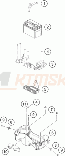Schemat "akumulator" do KTM RC 125 WHITE ABS