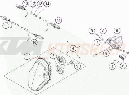Schemat "oświetlenie" do KTM 1190 ADVENTURE ABS