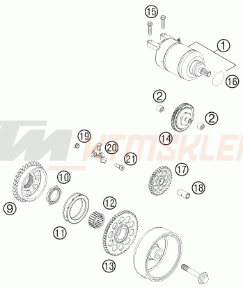 Schemat "rozrusznik" do KTM 505 SX ATV