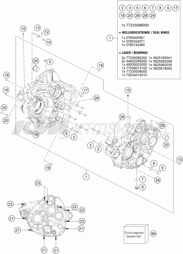 Schemat "kartery" do KTM 250 EXC-F
