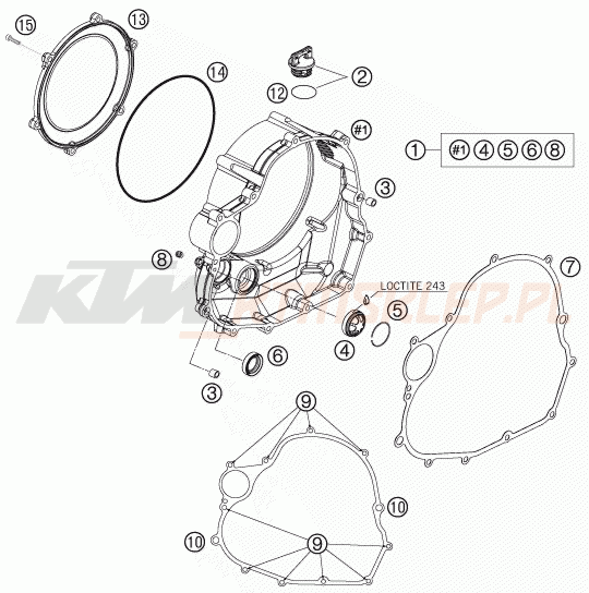 Schemat "pokrywa sprzęgła" do KTM 690 RALLY FACTORY REPLICA
