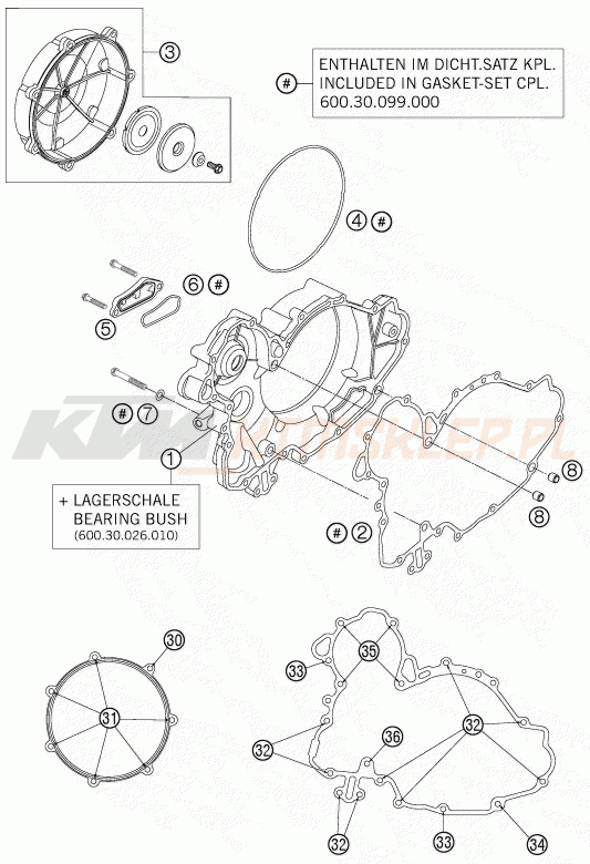 Schemat "pokrywa sprzęgła" do KTM 990 SUPERMOTO T