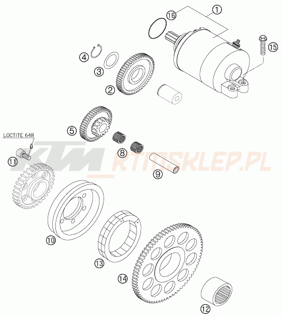 Schemat "rozrusznik" do KTM 525 EXC
