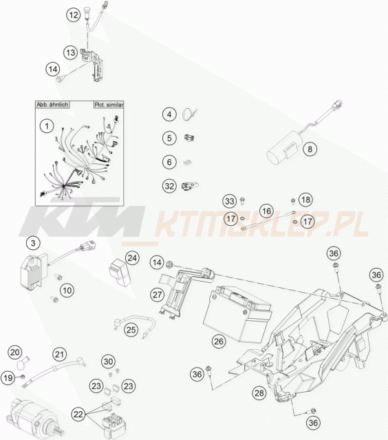 Schemat "wiązka elektryczna" do KTM 450 SX-F FACTORY EDITION