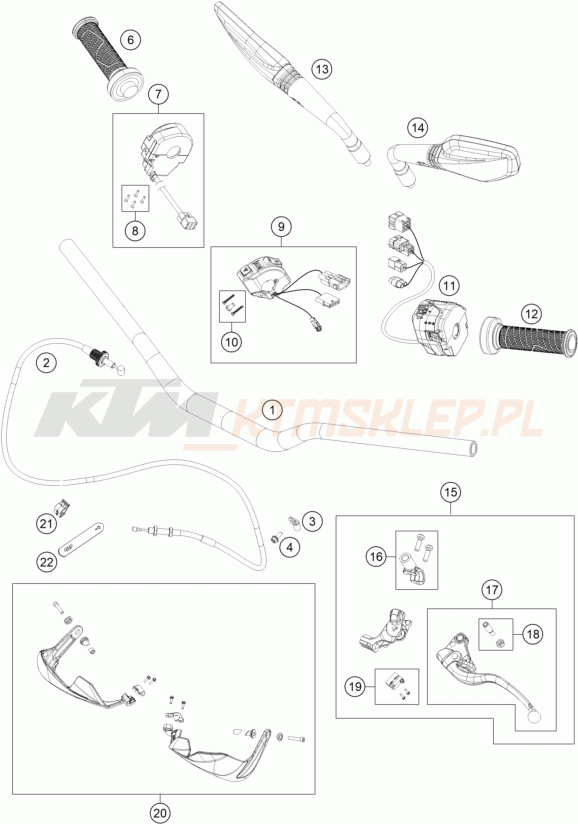 Schemat "kierownica i osprzęt" do KTM 790 ADVENTURE