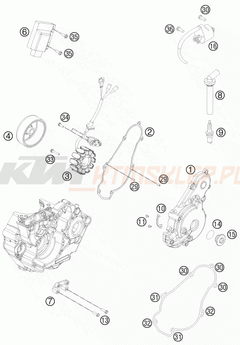 Schemat "układ zapłonowy" do KTM 450 RALLY FACTORY REPLICA