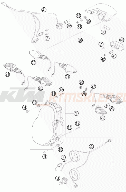 Schemat "oświetlenie" do KTM 990 ADVENTURE ABS