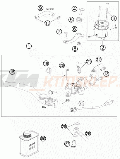 Schemat "przedni hamulec" do KTM 990 SUPERMOTO T ABS