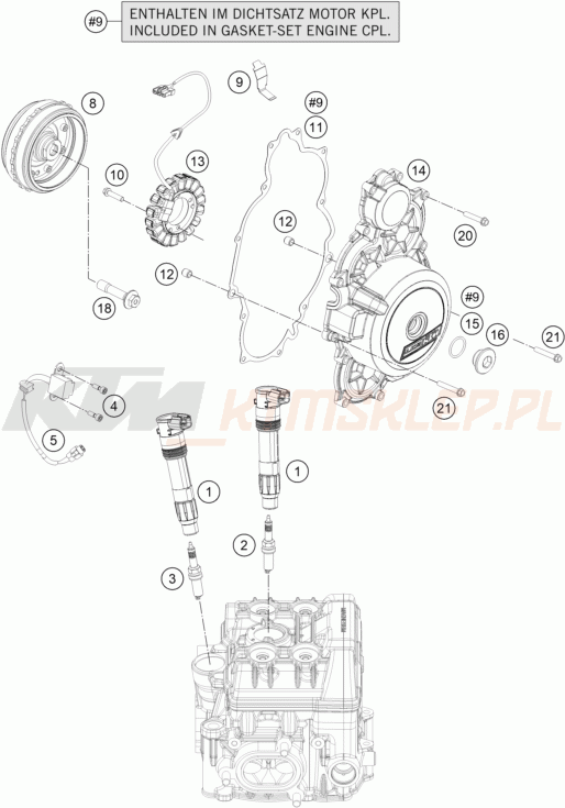 Schemat "układ zapłonowy" do KTM 1290 SUPERDUKE R ABS