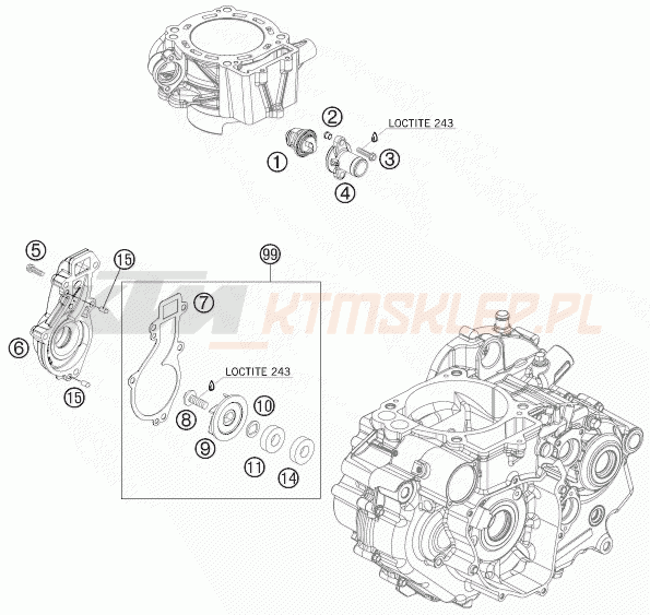 Schemat "pompa wody" do KTM 690 RALLY FACTORY REPLICA