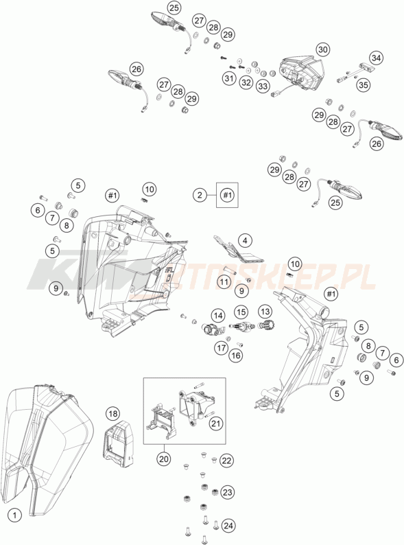 Schemat "oświetlenie" do KTM 1290 SUPER ADVENTURE S