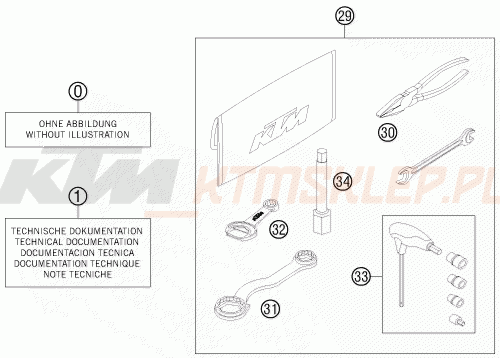 Schemat "dodatki opcjonalne" do KTM 505 SX ATV