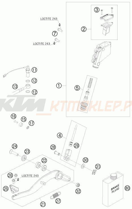 Schemat "tył hamulec - pompa" do KTM 990 ADVENTURE ABS