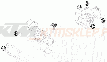 Schemat "REED VALVE CASE" do KTM 144 SX