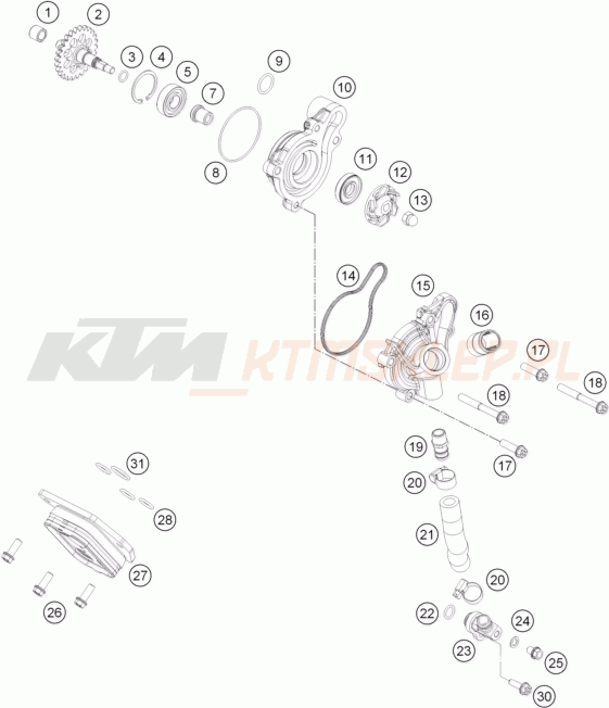 Schemat "pompa wody" do KTM RC 250 R
