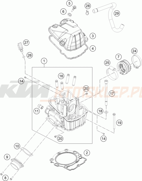Schemat "głowica" do KTM 450 SX-F FACTORY EDITION