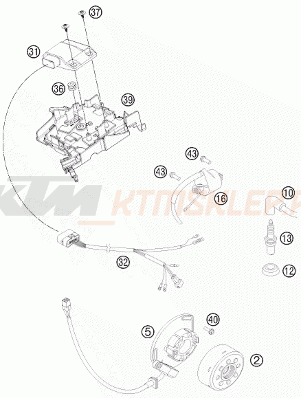 Schemat "układ zapłonowy" do KTM 125 SX