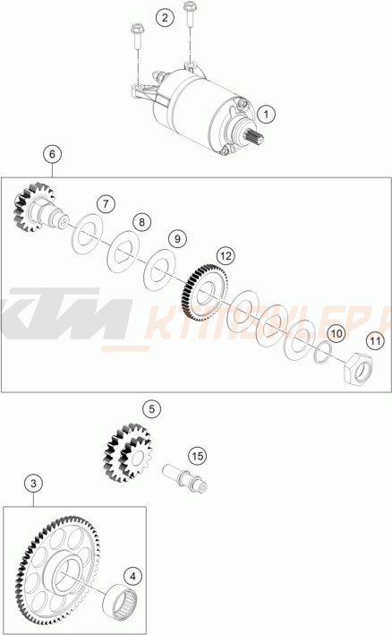 Schemat "rozrusznik" do KTM 125 DUKE, blue - nHD