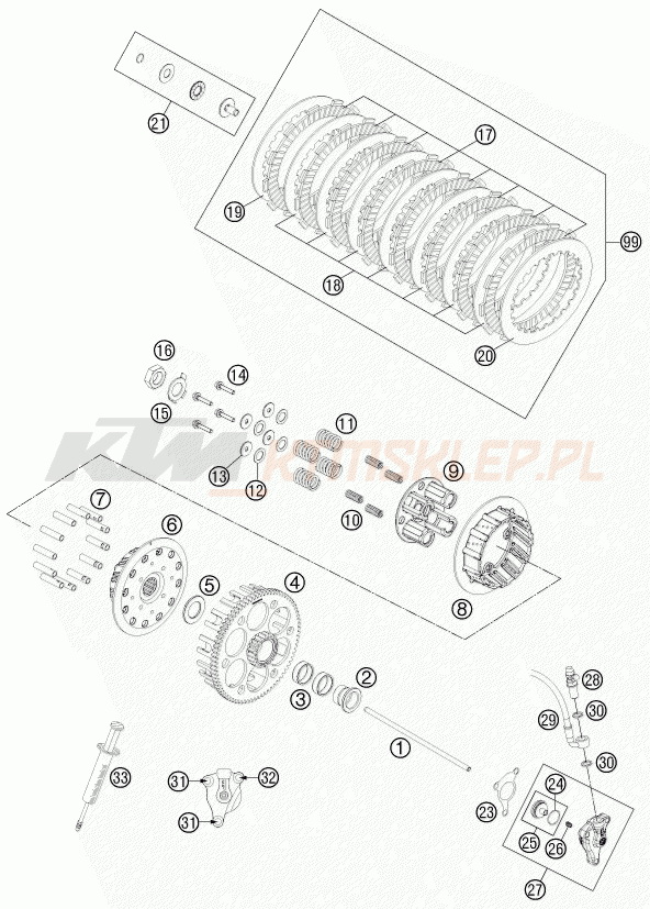 Schemat "sprzęgło" do KTM 450 SMR