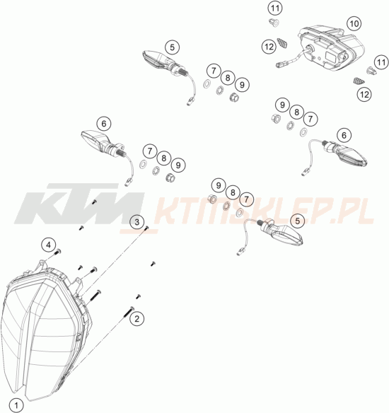 Schemat "oświetlenie" do KTM 790 Duke