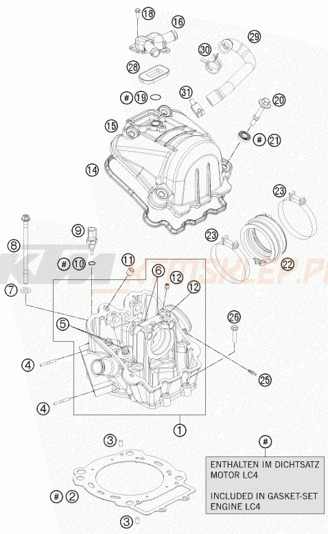 Schemat "głowica" do KTM 690 ENDURO R