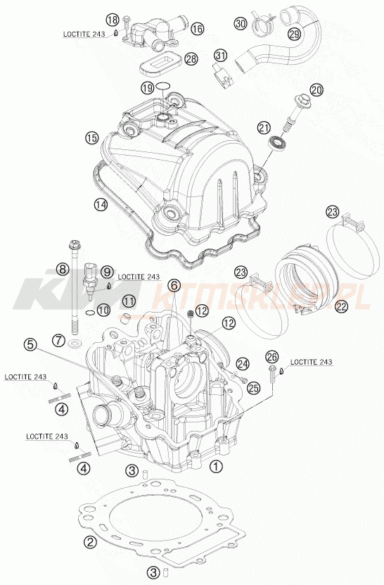 Schemat "głowica" do KTM 690 SUPERMOTO R