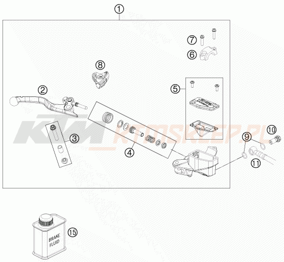 Schemat "przedni hamulec" do KTM 85 SXS 17/14