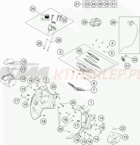 Schemat "system zabezpieczający" do KTM 1050 ADVENTURE ABS