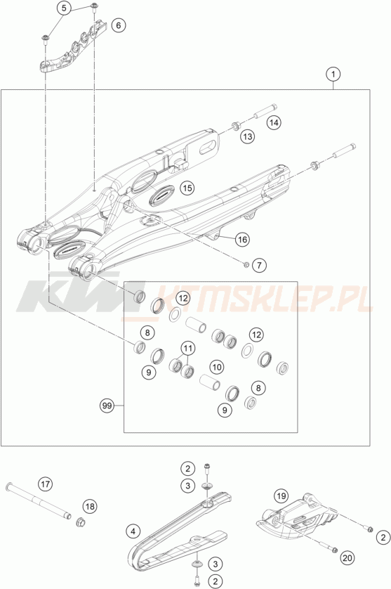 Schemat "wahacz" do KTM 85 SX 19/16