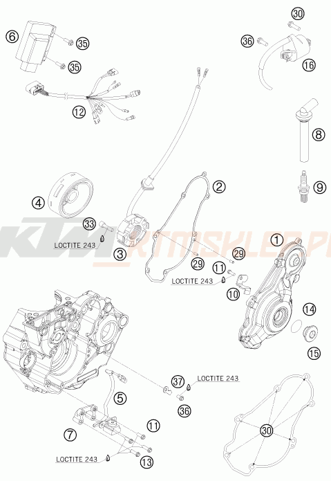 Schemat "układ zapłonowy" do KTM 450 XC-F