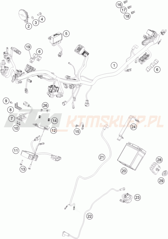 Schemat "wiązka elektryczna" do KTM 125 DUKE