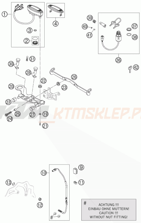 Schemat "system zabezpieczający" do KTM 450 EXC
