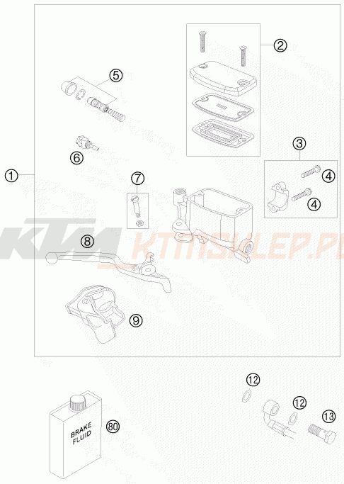 Schemat "przedni hamulec" do KTM 990 ADVENTURE S