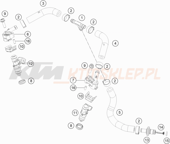 Schemat "układ paliwowy" do KTM 150 EXC TPI