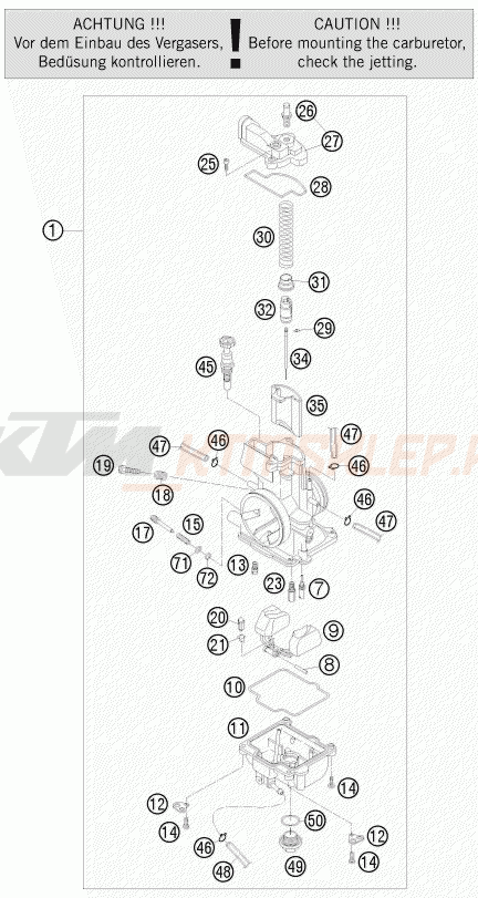 Schemat "Gaźnik" do KTM 125 SX