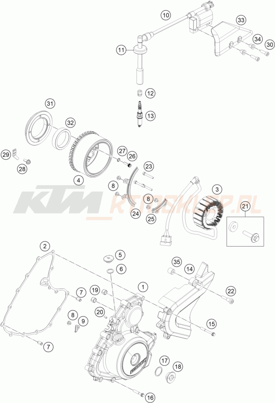 Schemat "układ zapłonowy" do KTM 390 DUKE