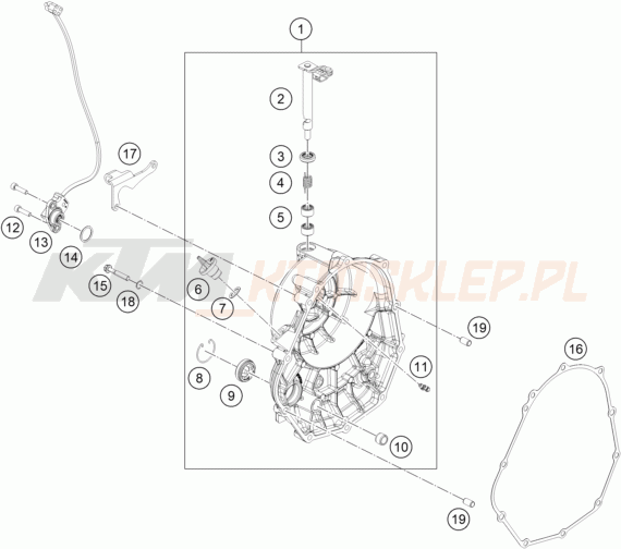Schemat "pokrywa sprzęgła" do KTM 390 DUKE, blue