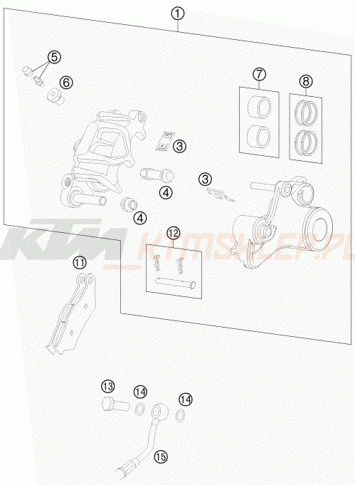 Schemat "zacisk hamulcowy tył" do KTM 990 ADVENTURE ABS