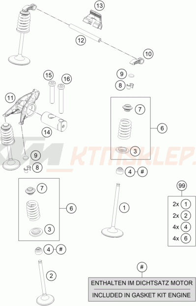 Schemat "zawory / rozrząd" do KTM 690 SMC R