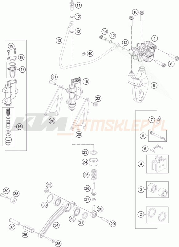 Schemat "zacisk hamulcowy tył" do KTM RC 250 R