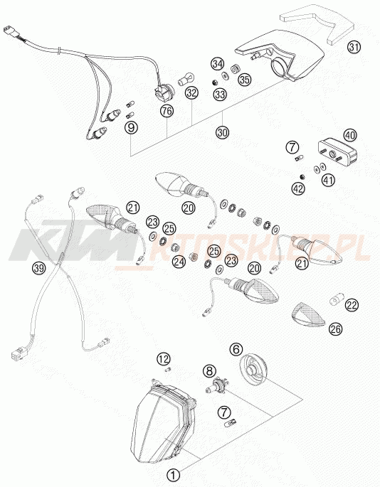 Schemat "oświetlenie" do KTM 990 SUPERMOTO T ABS