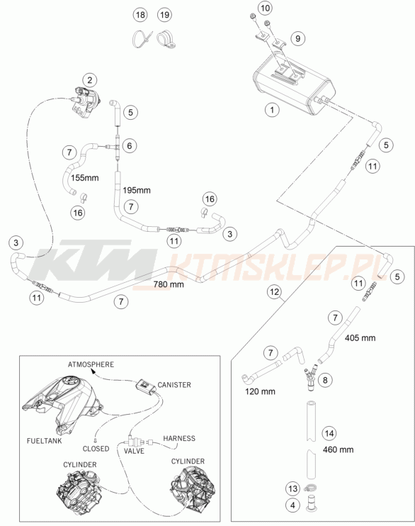 Schemat "EVAPORATIVE CANISTER" do KTM 1290 SUPERDUKE R