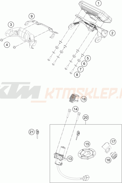 Schemat "system zabezpieczający" do KTM 390 DUKE