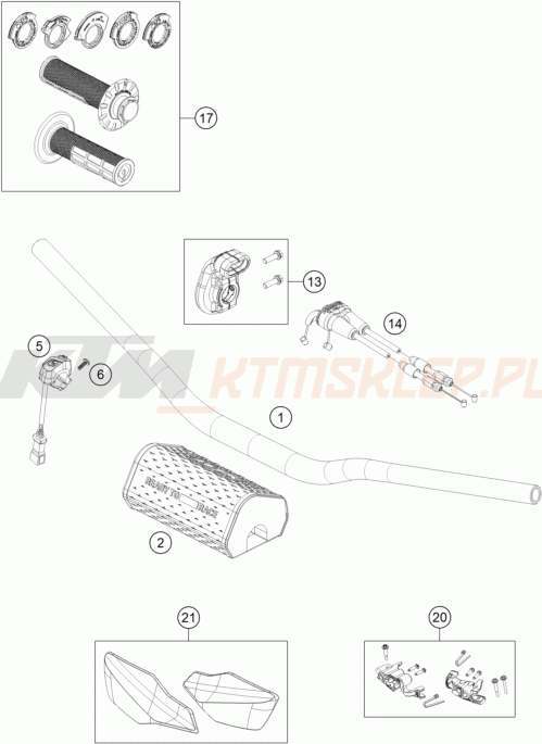 Schemat "kierownica i osprzęt" do KTM 450 XCF-W