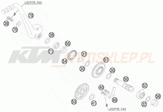Schemat "kopniak" do KTM 200 EXC